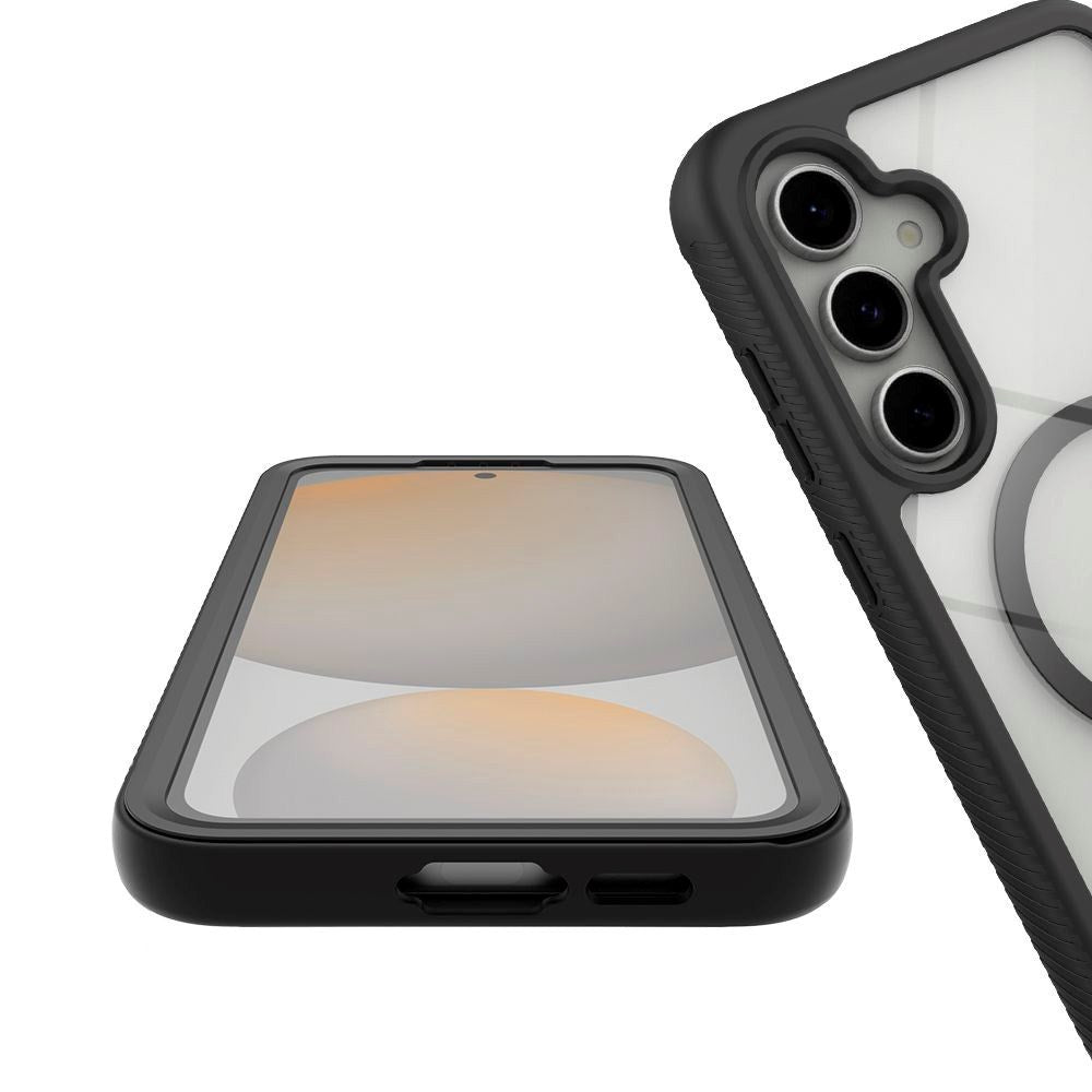 Samsung Galaxy S25 Tech-Protect Defense Hybrid Deksel - MagSafe Kompatibel - Gjennomsiktig / Svart