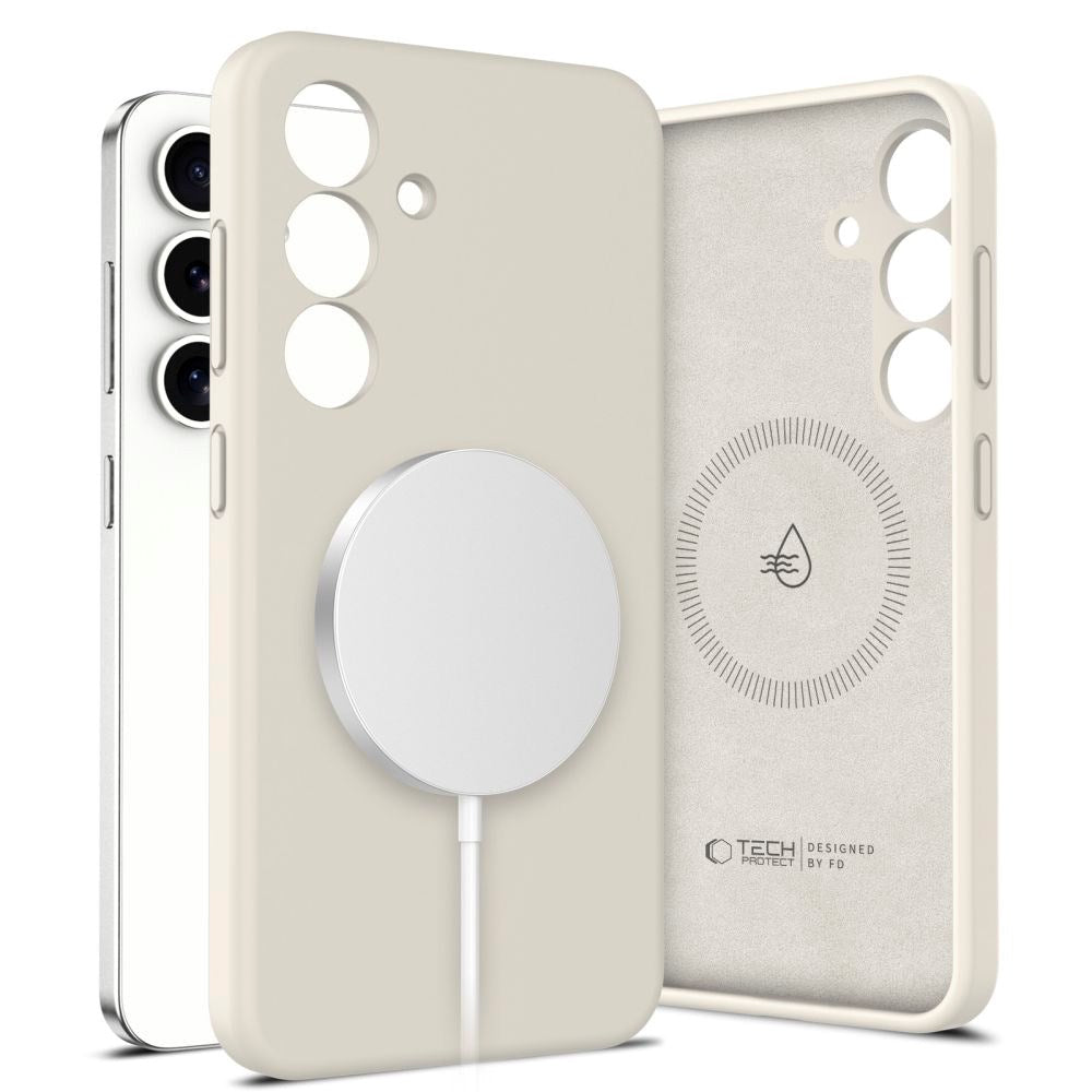 Samsung Galaxy S25 Tech-Protect Silikon Deksel - MagSafe Kompatibel - Beige