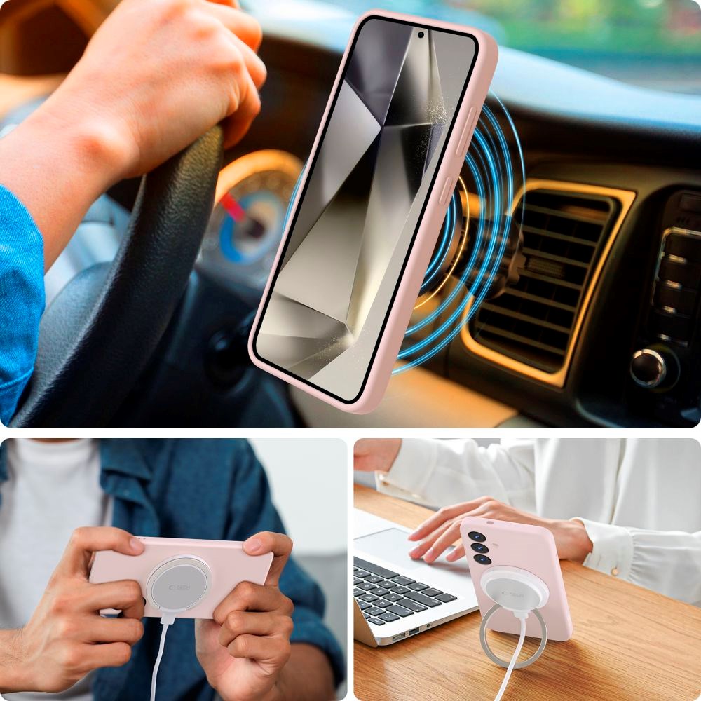 Samsung Galaxy S25 Tech-Protect Silikon Deksel - MagSafe Kompatibel - Rosa