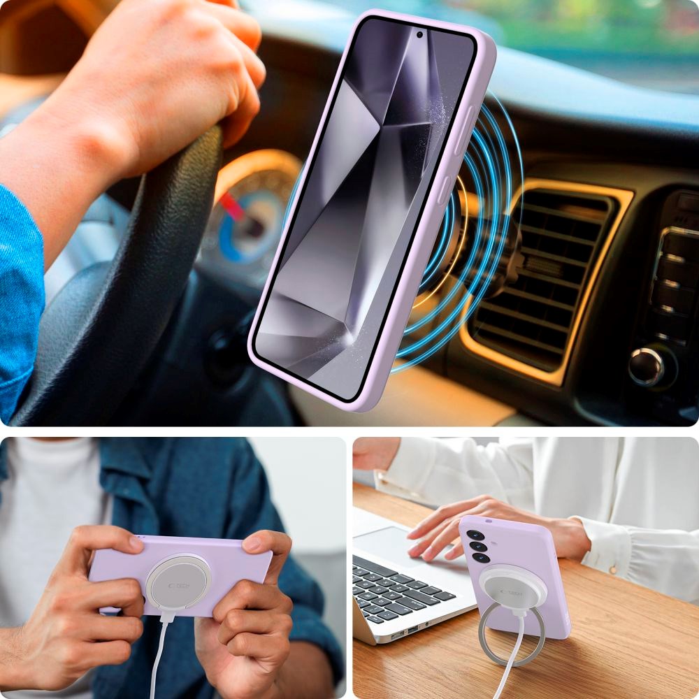 Samsung Galaxy S25 Tech-Protect Silikon Deksel - MagSafe Kompatibel - Lilla
