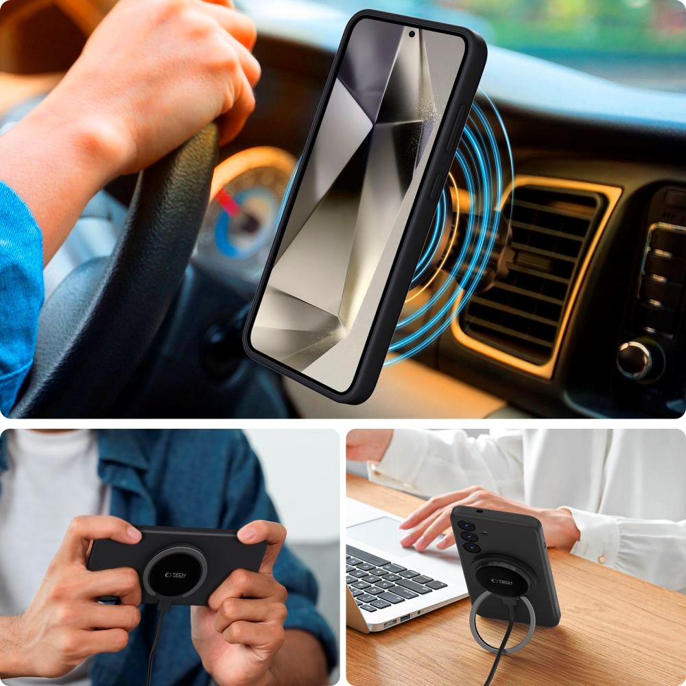 Samsung Galaxy S25 Tech-Protect Silikon Deksel - MagSafe Kompatibel - Svart