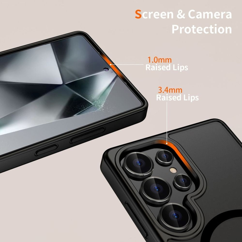 Samsung Galaxy S25 Ultra Tech-Protect Magmat Deksel - MagSafe Kompatibel - Matt Svart