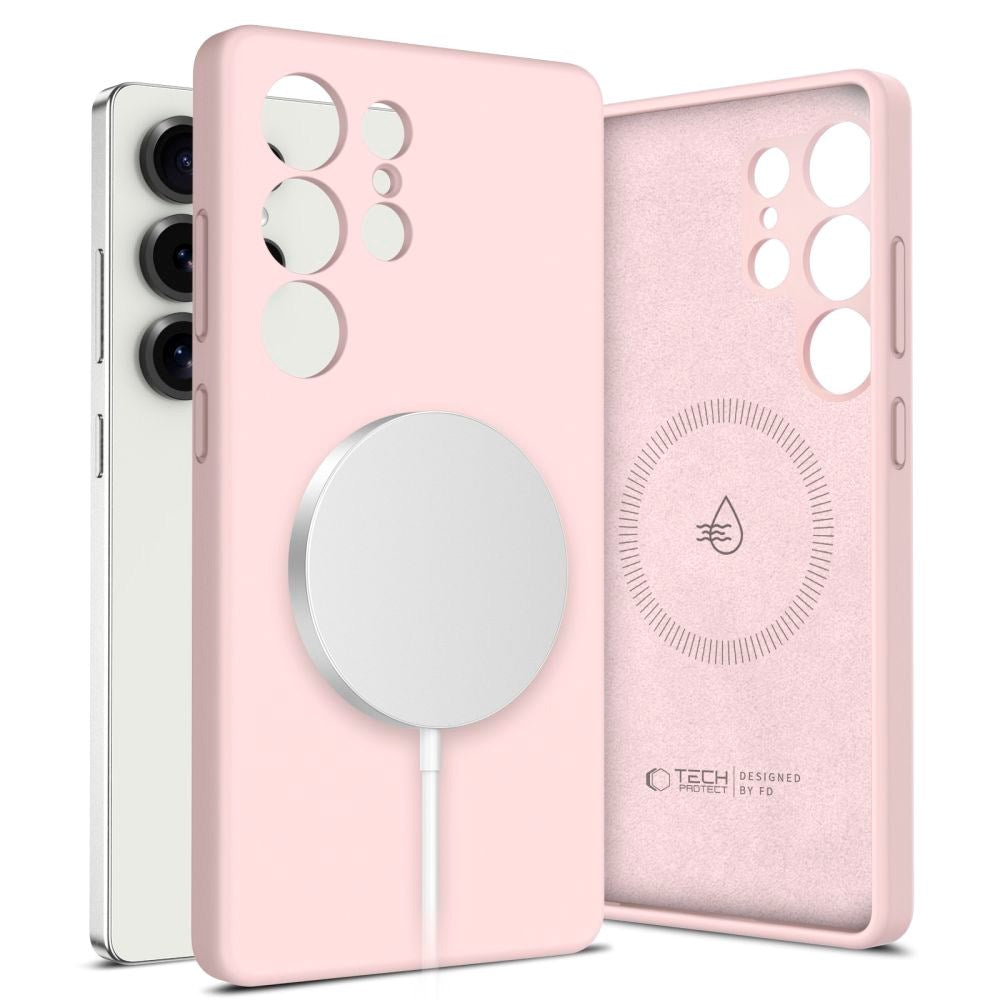 Samsung Galaxy S25 Ultra Tech-Protect Silikon Deksel - MagSafe Kompatibel - Rosa