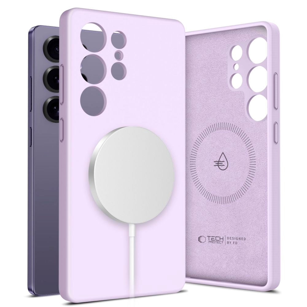 Samsung Galaxy S25 Ultra Tech-Protect Silikon Deksel - MagSafe Kompatibel - Lilla