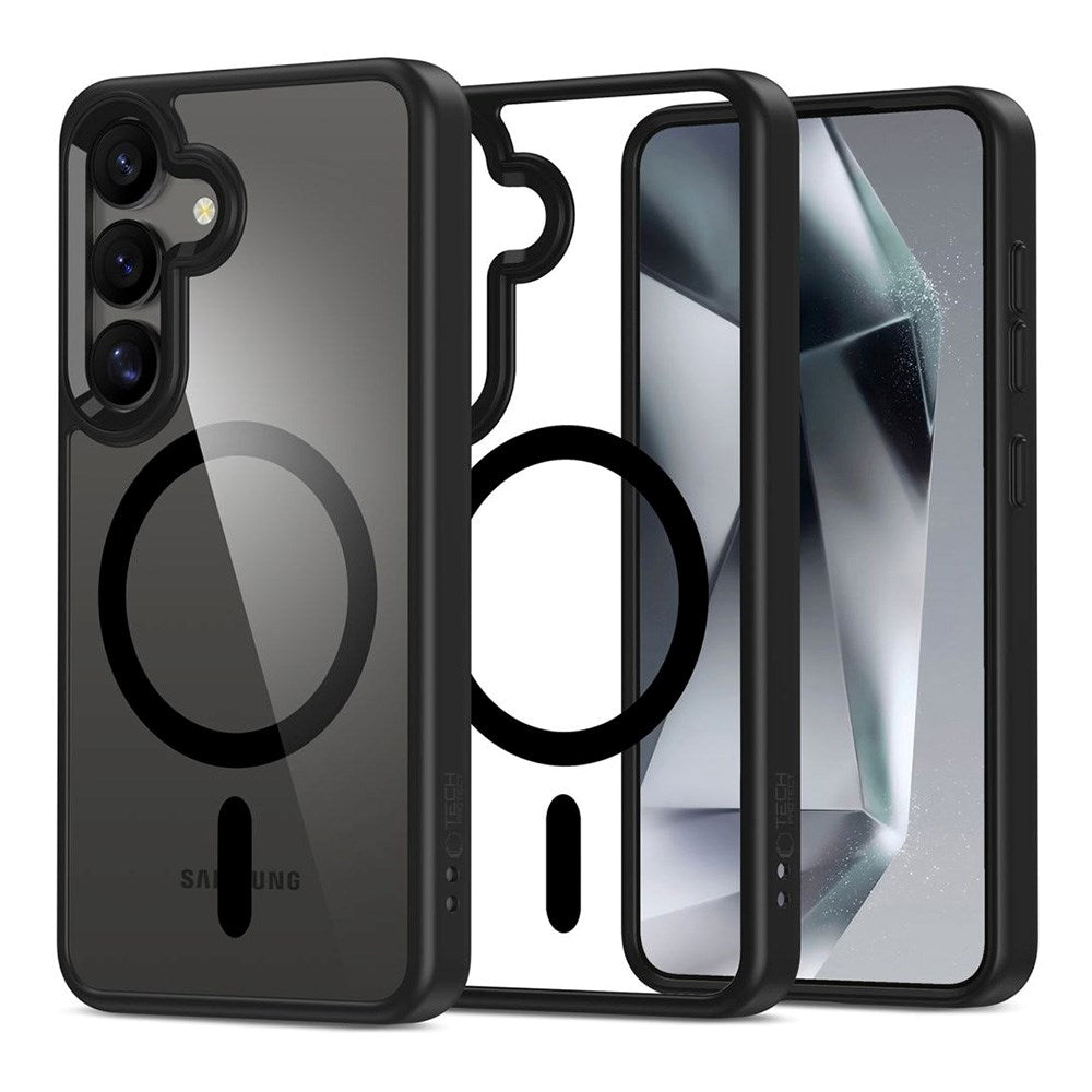 Samsung Galaxy S25 Tech-Protect Magmat Deksel - MagSafe Kompatibel - Gjennomsiktig / Svart