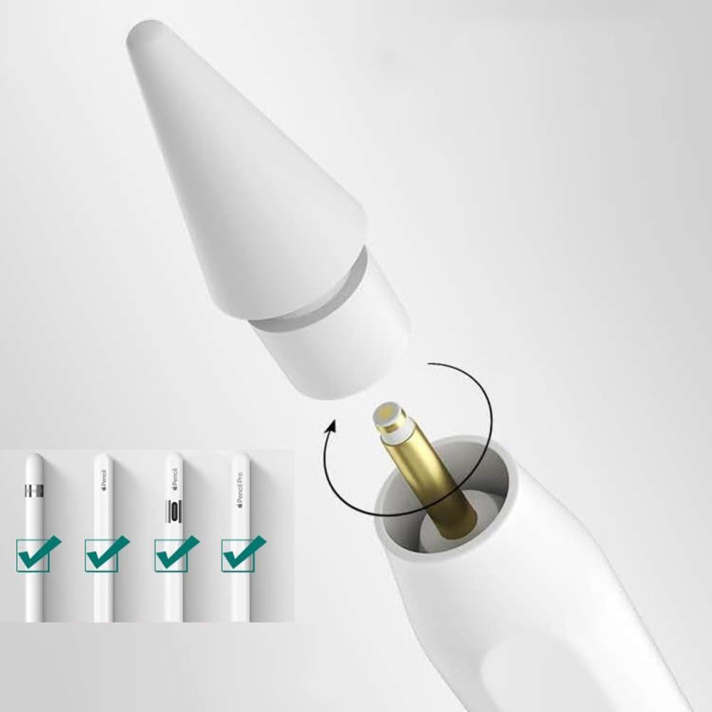 Tech-Protect Apple Pencil Spisser - 4 stk - Hvit