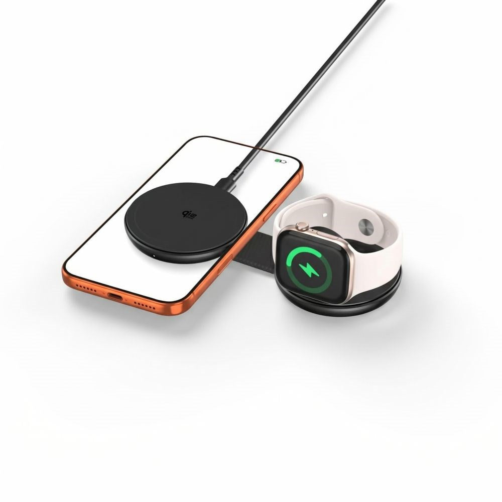 Trådløs 2-i-1 MagSafe Lader Tech-Protect A55 25 W - Svart
