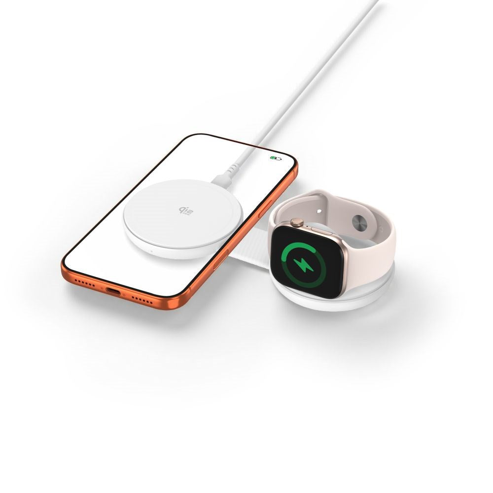 Trådløs 2-i-1 MagSafe Lader Tech-Protect A55 25 W - Hvit