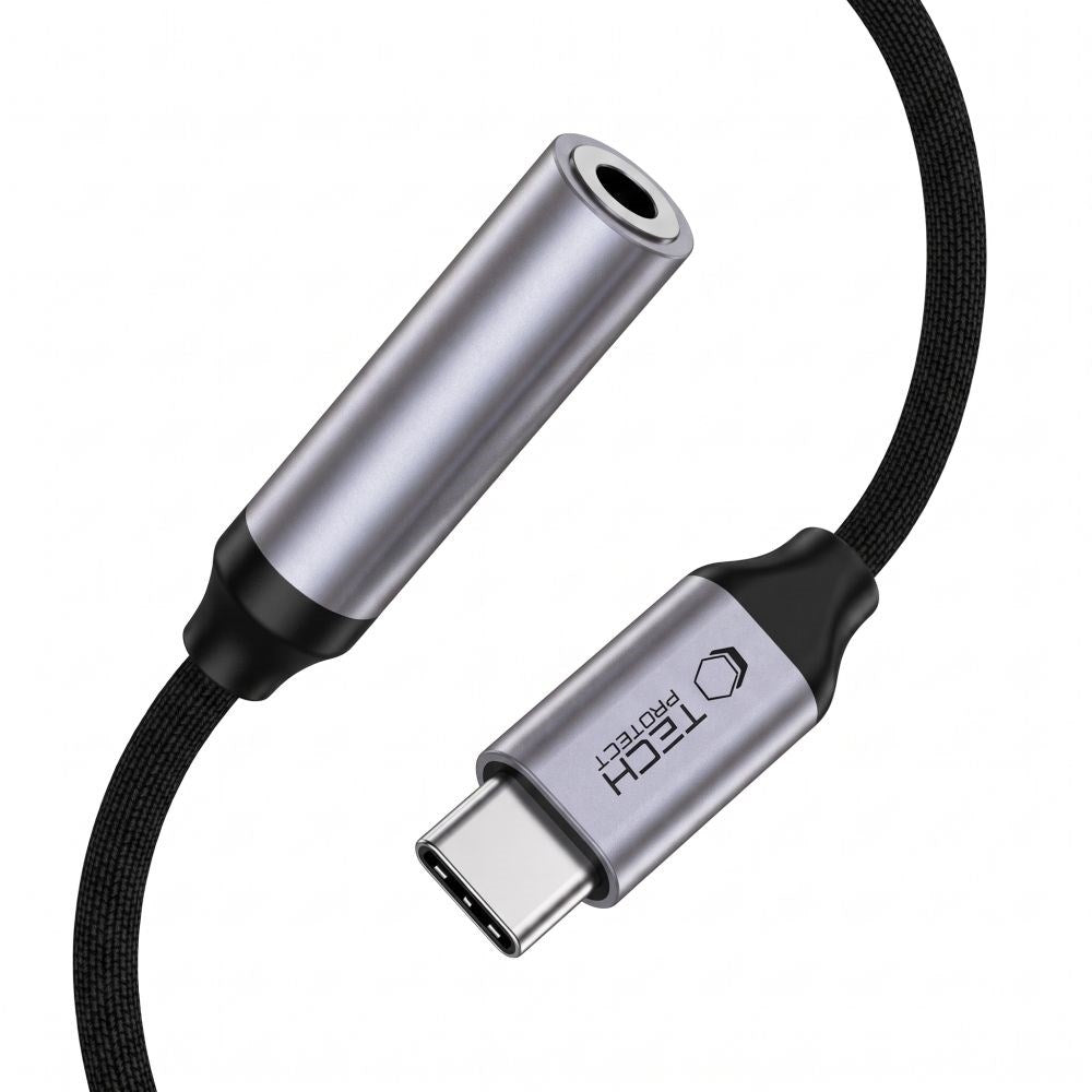 USB-C til Mini-jack 3,5 mm DAC Adapter Tech-Protect UltraBoost - Grå