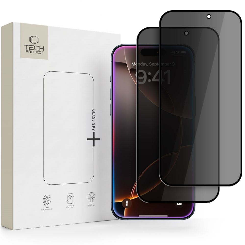 iPhone 18 Pro Max Tech-Protect Herdet Skjermbeskyttelsesglass - Privacy Funksjon - 2 Stk. - Gjennomsiktig
