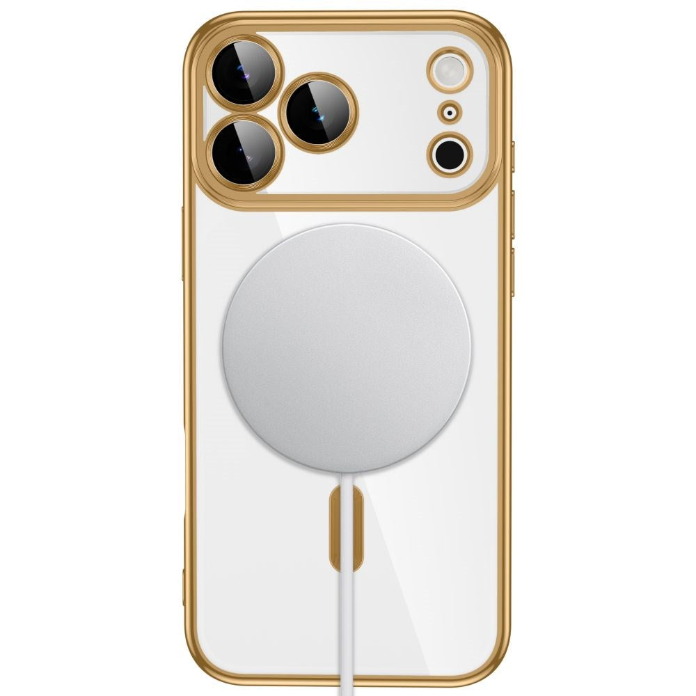iPhone 18 Pro / 17 Pro Tech-Protect MagFlex Deksel - MagSafe Kompatibel - Gjennomsiktig / Gull