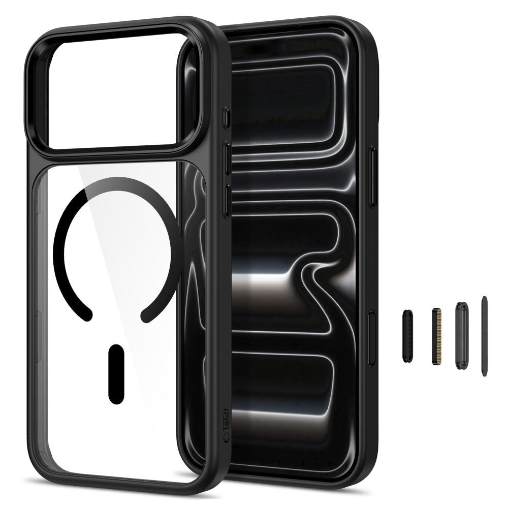 iPhone 18 Pro / 17 Pro Tech-Protect MagMat Deksel - MagSafe Kompatibel - Gjennomsiktig / Svart
