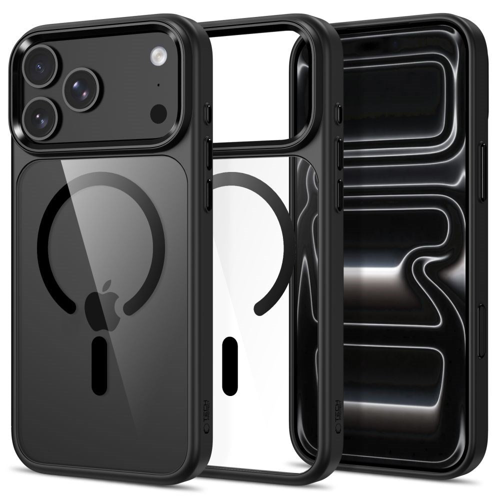iPhone 18 Pro / 17 Pro Tech-Protect MagMat Deksel - MagSafe Kompatibel - Gjennomsiktig / Svart