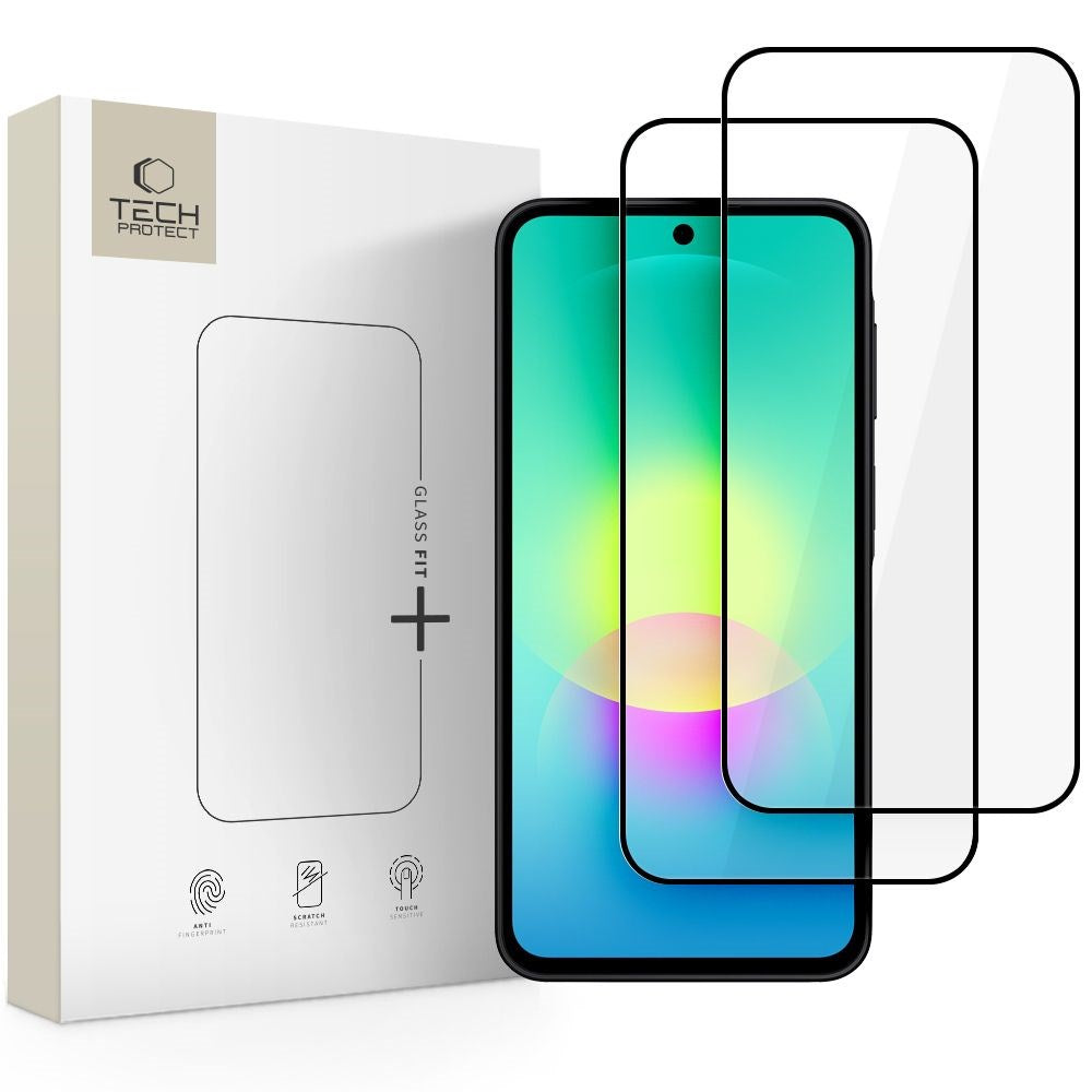 Samsung Galaxy A27 Tech-Protect Glass Fit+ Herdet Skjermbeskyttelsesglass - 2 stk - Gjennomsiktig / Svart Kant