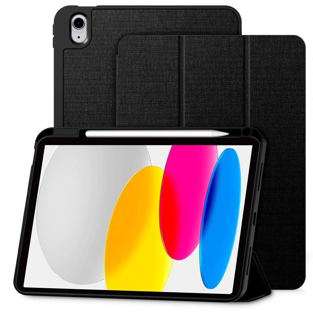 iPad 11" (2025) / 10.9" (2024 / 2022) Tech-Protect Canvas Flip Deksel m. Penn Holder - Svart