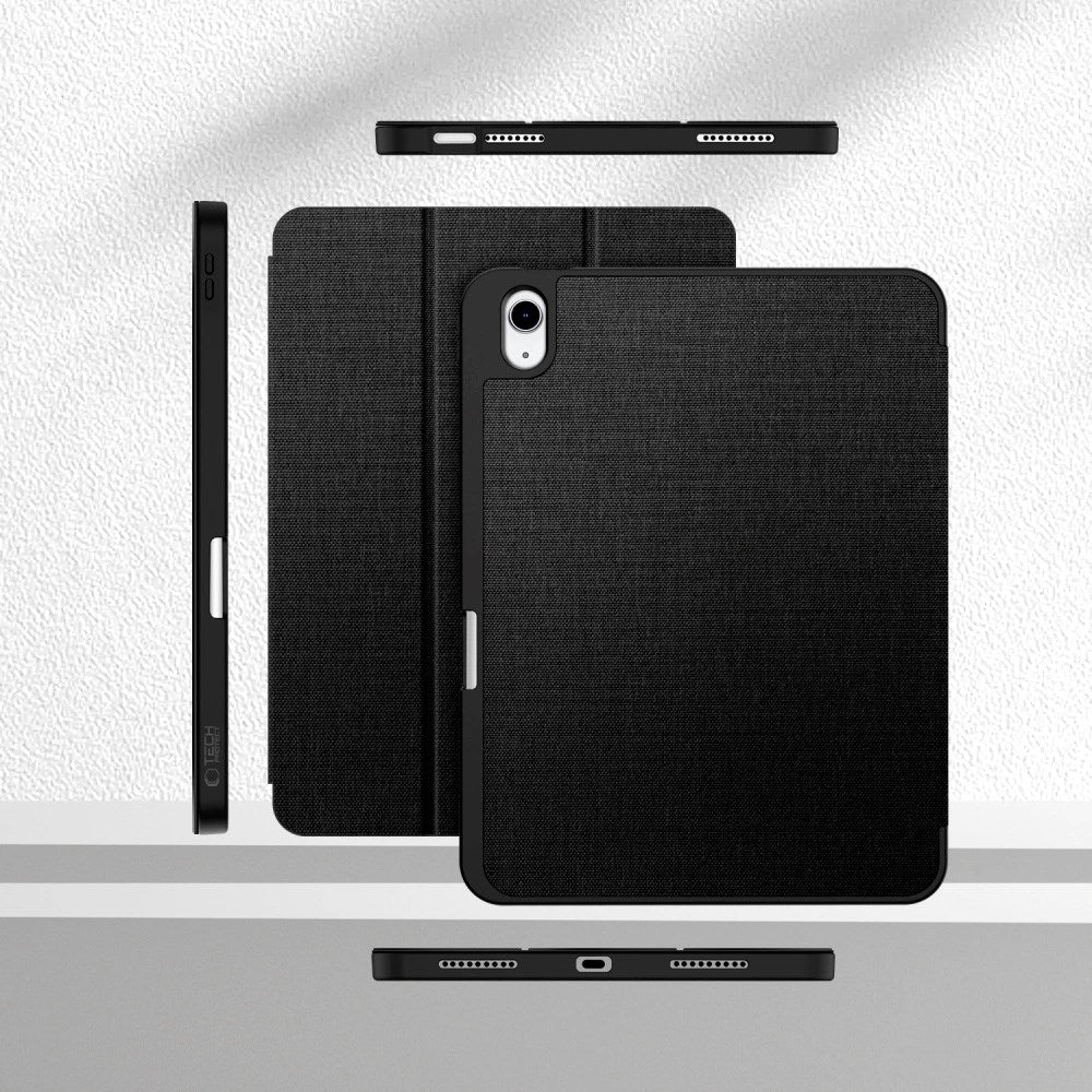 iPad 11" (2025) / 10.9" (2024 / 2022) Tech-Protect Canvas Flip Deksel m. Penn Holder - Svart