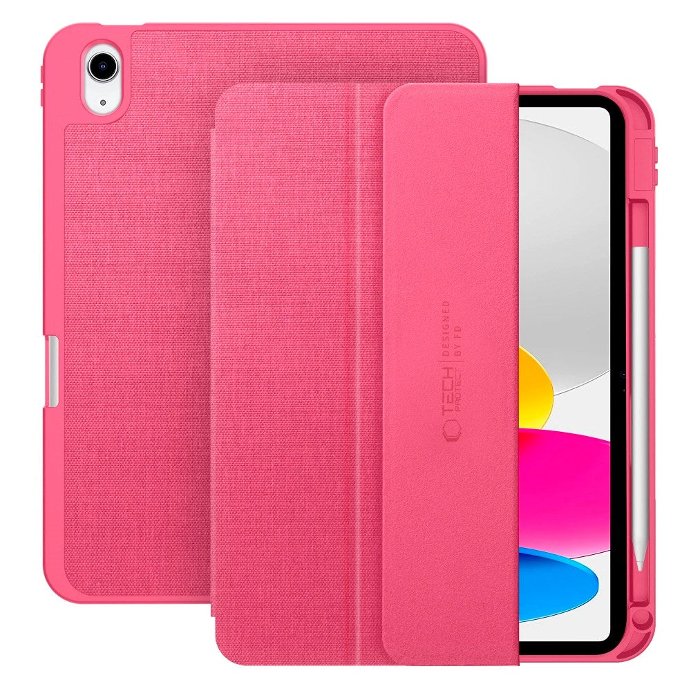 iPad 11" (2025) / 10.9" (2024 / 2022) Tech-Protect Canvas Flip Deksel m. Penn Holder - Rosa