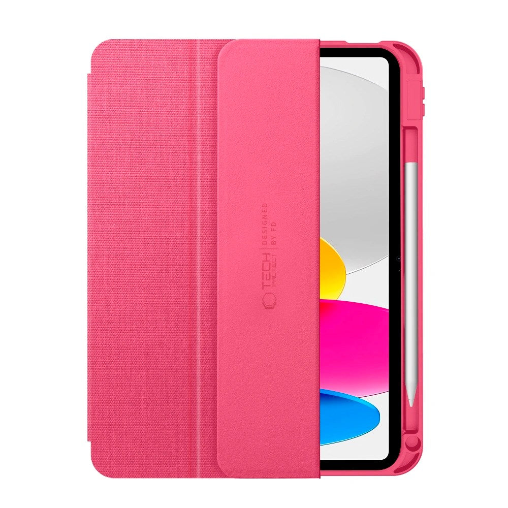iPad 11" (2025) / 10.9" (2024 / 2022) Tech-Protect Canvas Flip Deksel m. Penn Holder - Rosa