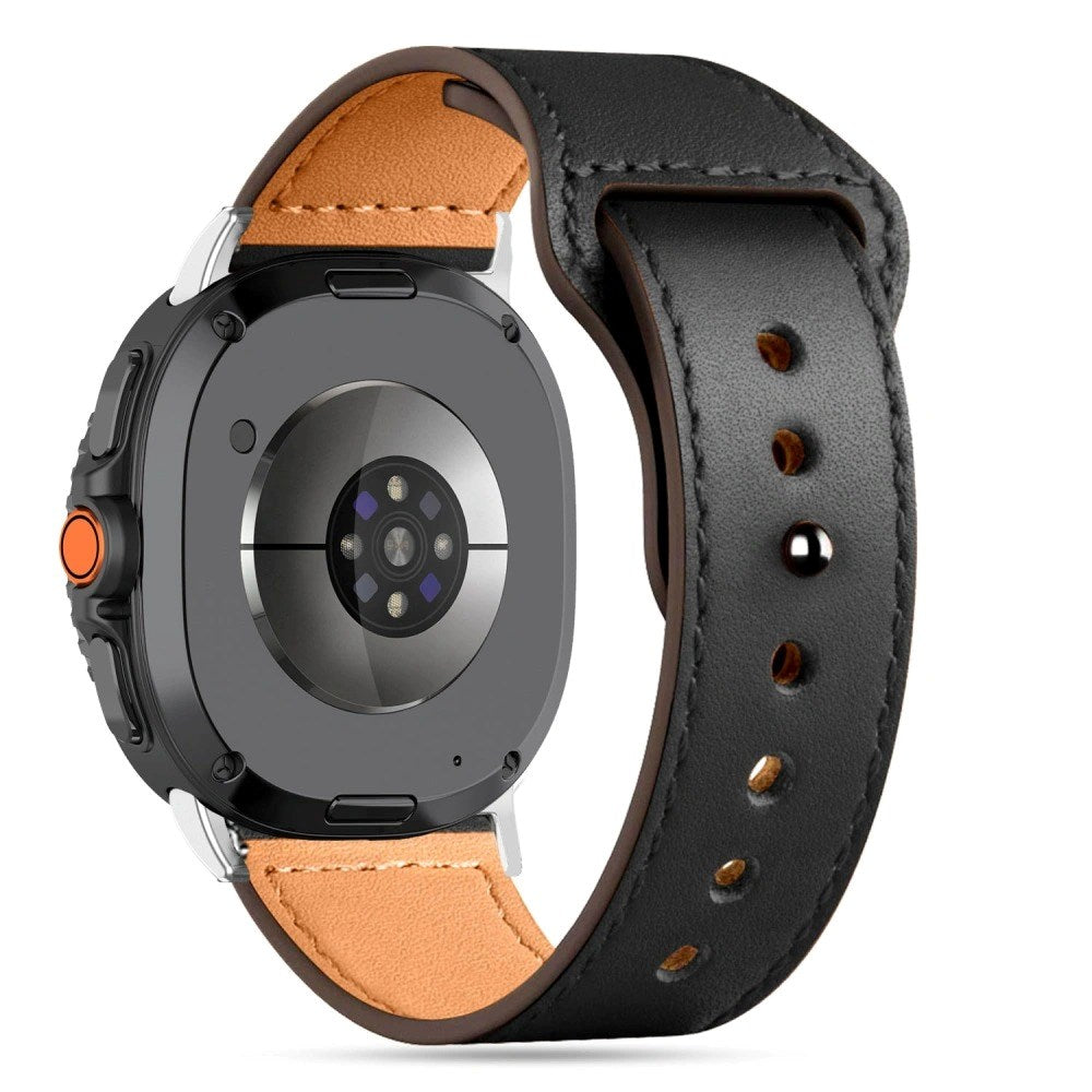 Tech-Protect Samsung Galaxy Watch 8 / 8 Classic (40 / 44 / 46mm) Leatherfit Klokkereim i Ekte Skinn - Svart / Brun