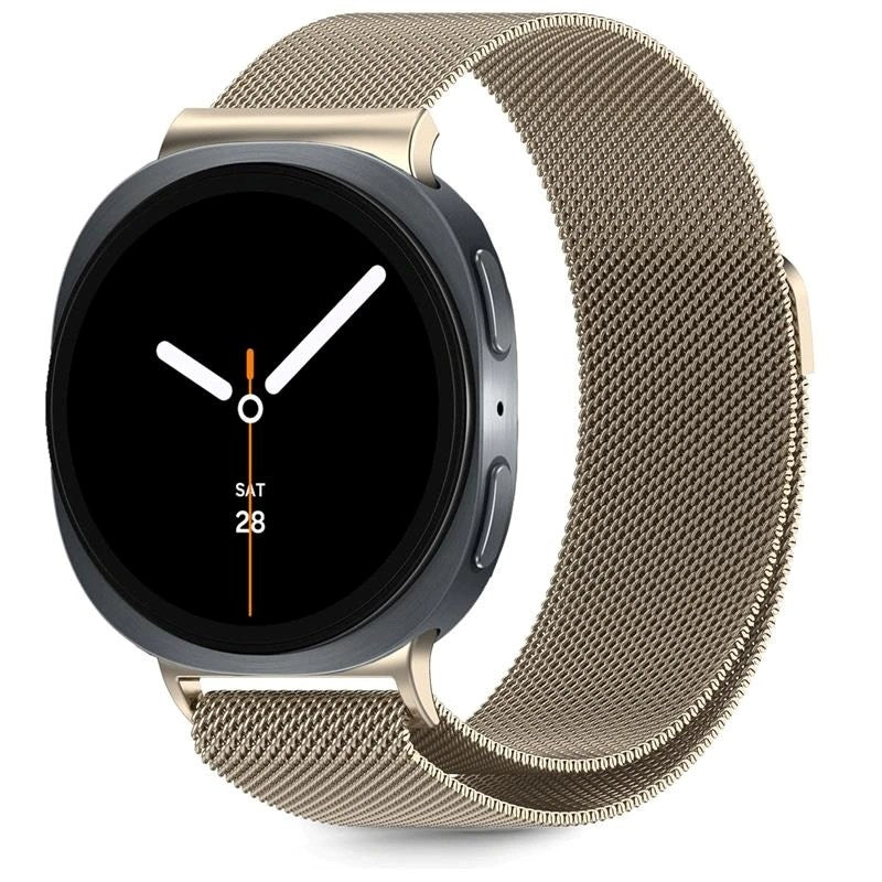 Tech-Protect Samsung Galaxy Watch 8 / 8 Classic (40 / 44 / 46mm) Milanse Rustfritt Stålrem - Starlight