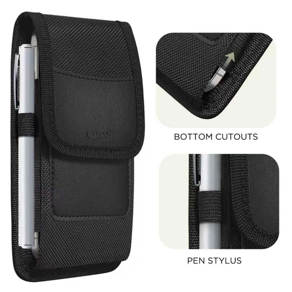 Tech-Protect Universal Nylon Mobil Etui - Mål (17.7 x 9.1 x 2.4 cm) - Svart