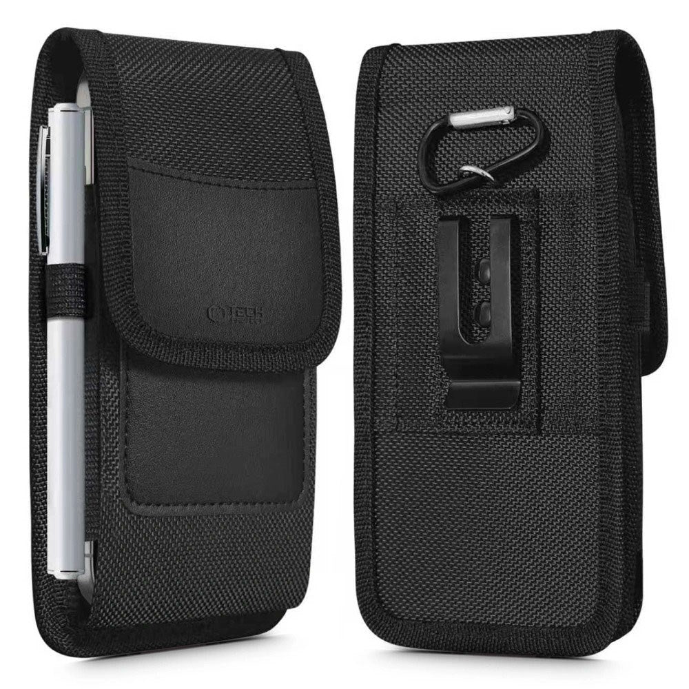 Tech-Protect Universal Nylon Mobil Etui - Mål (17.7 x 9.1 x 2.4 cm) - Svart