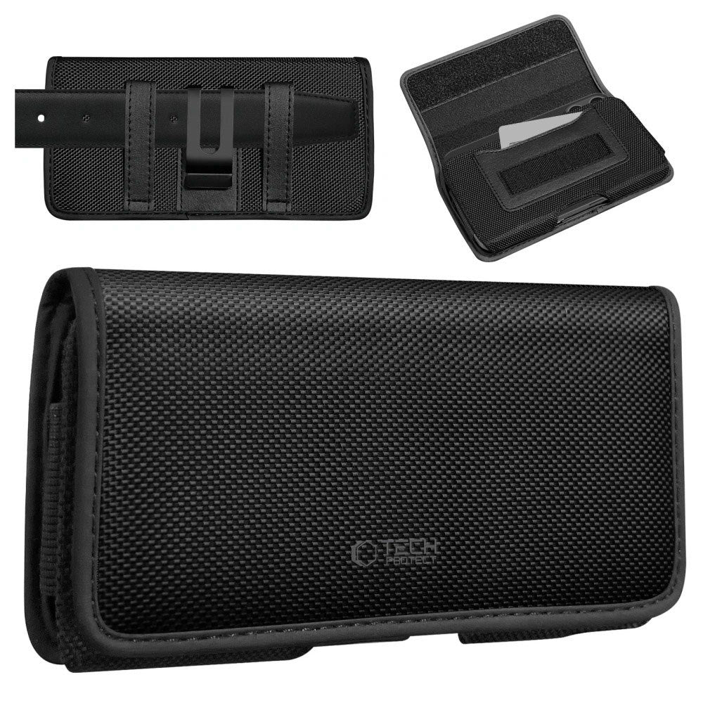 Tech-Protect Universal Nylon Mobil Etui - Mål (16.2 x 9 x 2.8 cm) - Svart