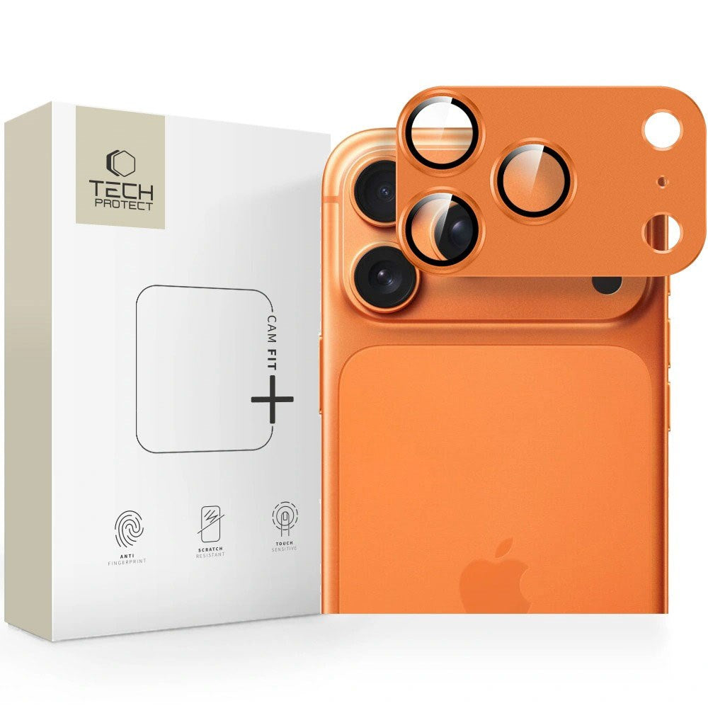 iPhone 17 Pro Tech-Protect Cam Fit+ Kameralinsebeskyttelsesglass - Oransje