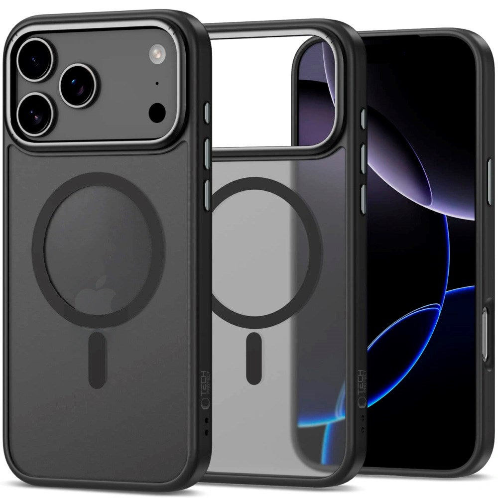 iPhone 17 Pro Max Tech-Protect CamEdge Hybrid Deksel - MagSafe Kompatibel - Matt Svart