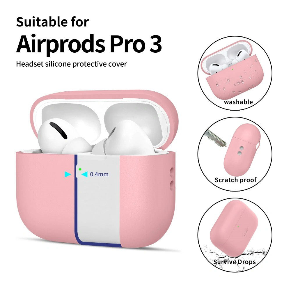 Apple AirPods Pro (3. Gen) Tech-Protect Silikondeksel med Stropp - Rosa