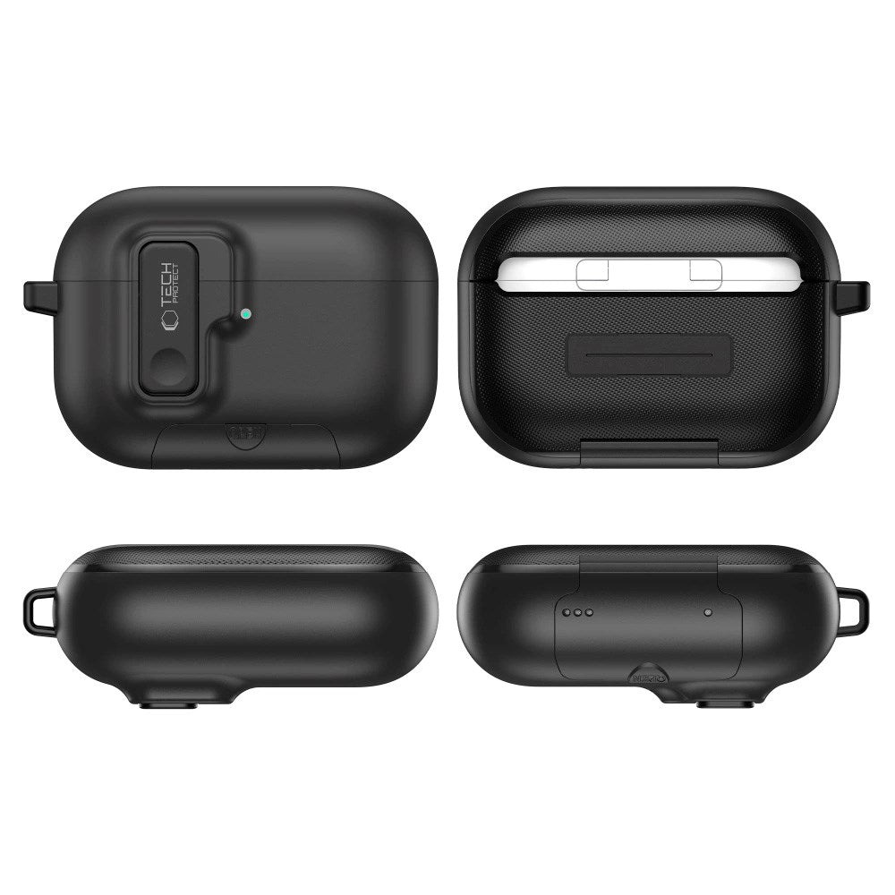 Apple AirPods Pro (3. gen.) Tech-Protect Slim Hook Deksel - Svart
