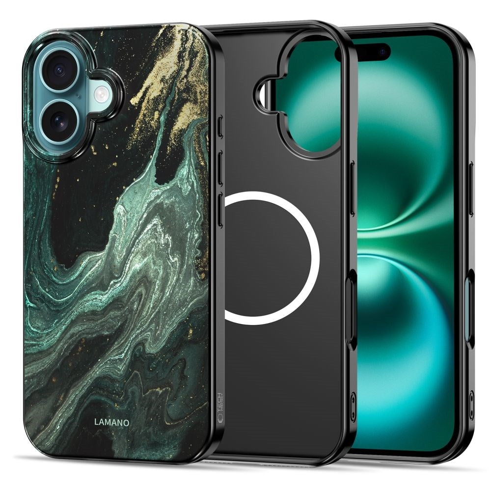 iPhone 16 Tech-Protect Lamano Deksel - MagSafe Kompatibel - Verde Aura