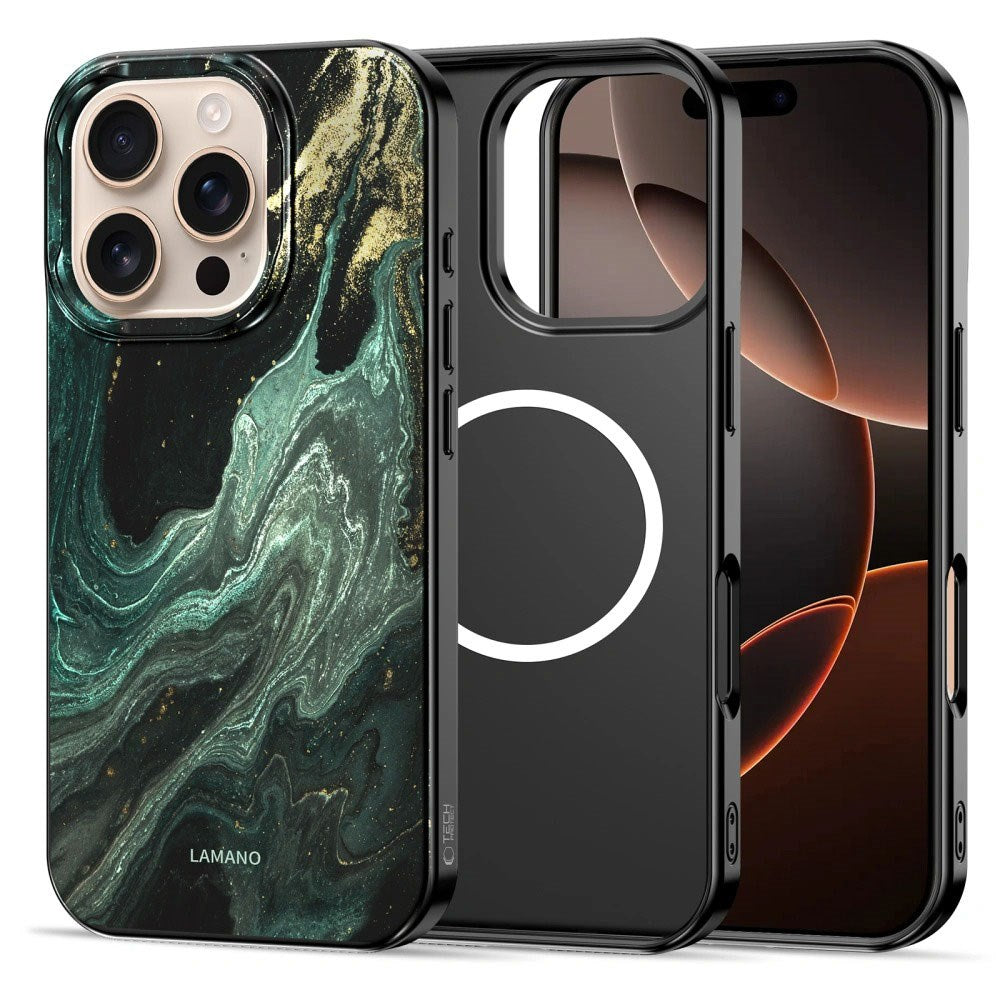iPhone 16 Pro Max Tech-Protect Lamano Deksel - MagSafe Kompatibel - Verde Aura