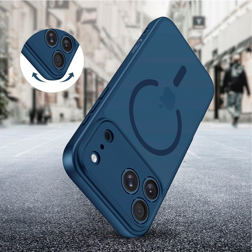 iPhone 17 Pro Max Tech-Protect BasicMag Hybrid Deksel - MagSafe Kompatibel - Matt Blå