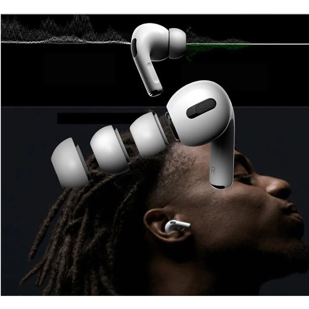 Apple AirPods Pro (3. Gen.) Tech-Protect Silikon Ørepropper - S, M, L - 3 stk - Hvit