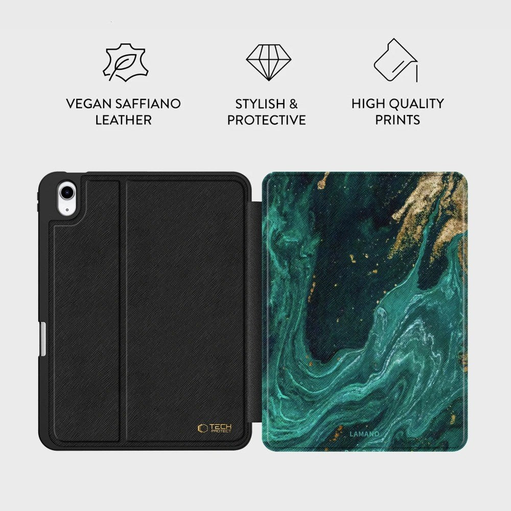 iPad 10.9" (2024 / 2022) / 11" (2025) Tech-Protect Lamano Flip Deksel - Verde Aura