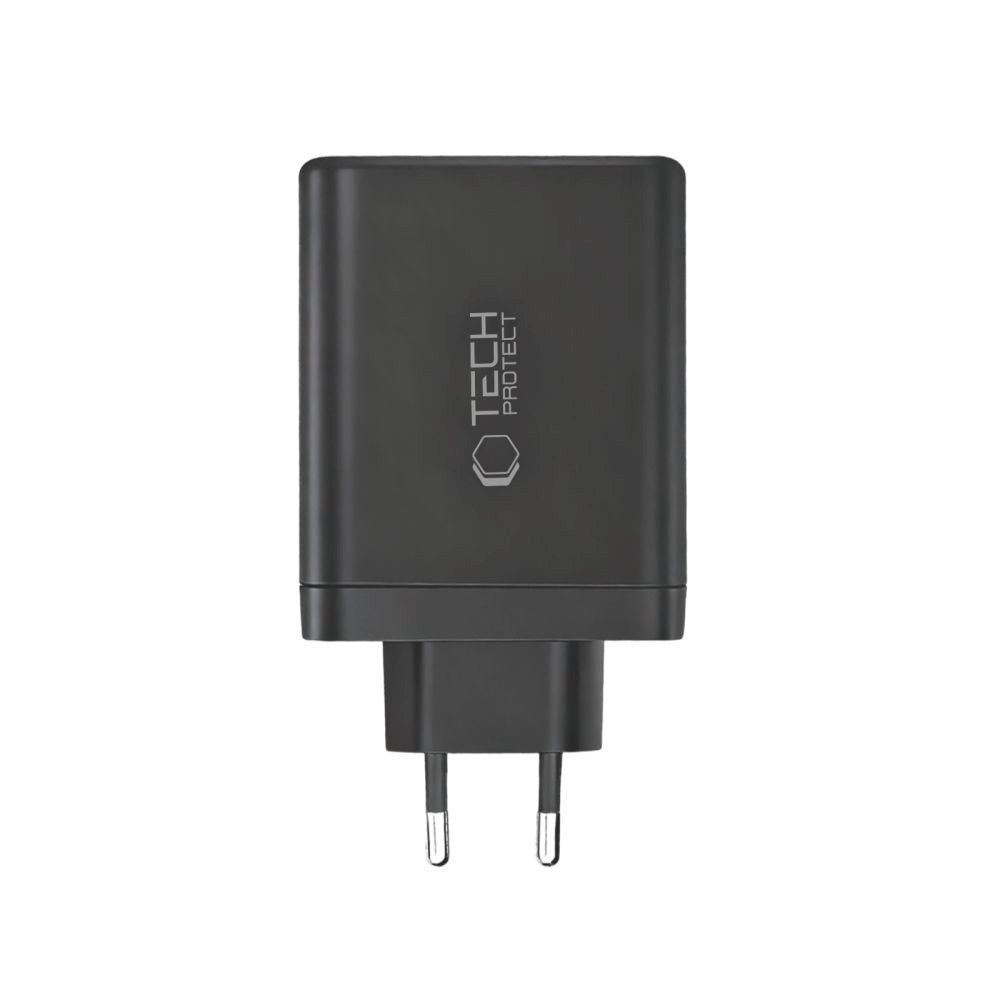 Tech-Protect 120W GaN Vegglader m. 1 x USB-A & 3 x USB-C – Svart