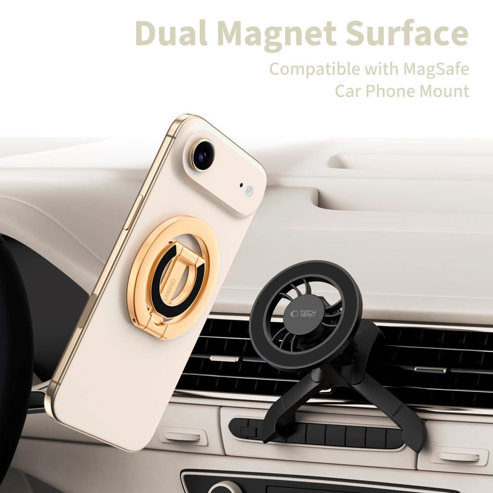 Tech-Protect Lamano Magnetisk Ringholder til Mobil – MagSafe Kompatibel – Gull