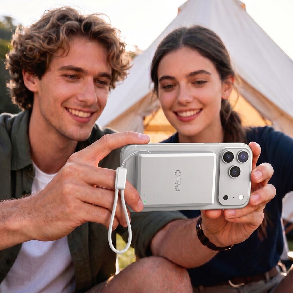 Tech-Protect PB40 LifeMag 25W PowerBank 10.000mAh - MagSafe / Qi2 Kompatibel - Hvit