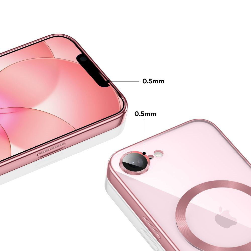 iPhone 17e / 16e Tech-Protect MagFlex Deksel - MagSafe Kompatibel - Gjennomsiktig / Rose Gold