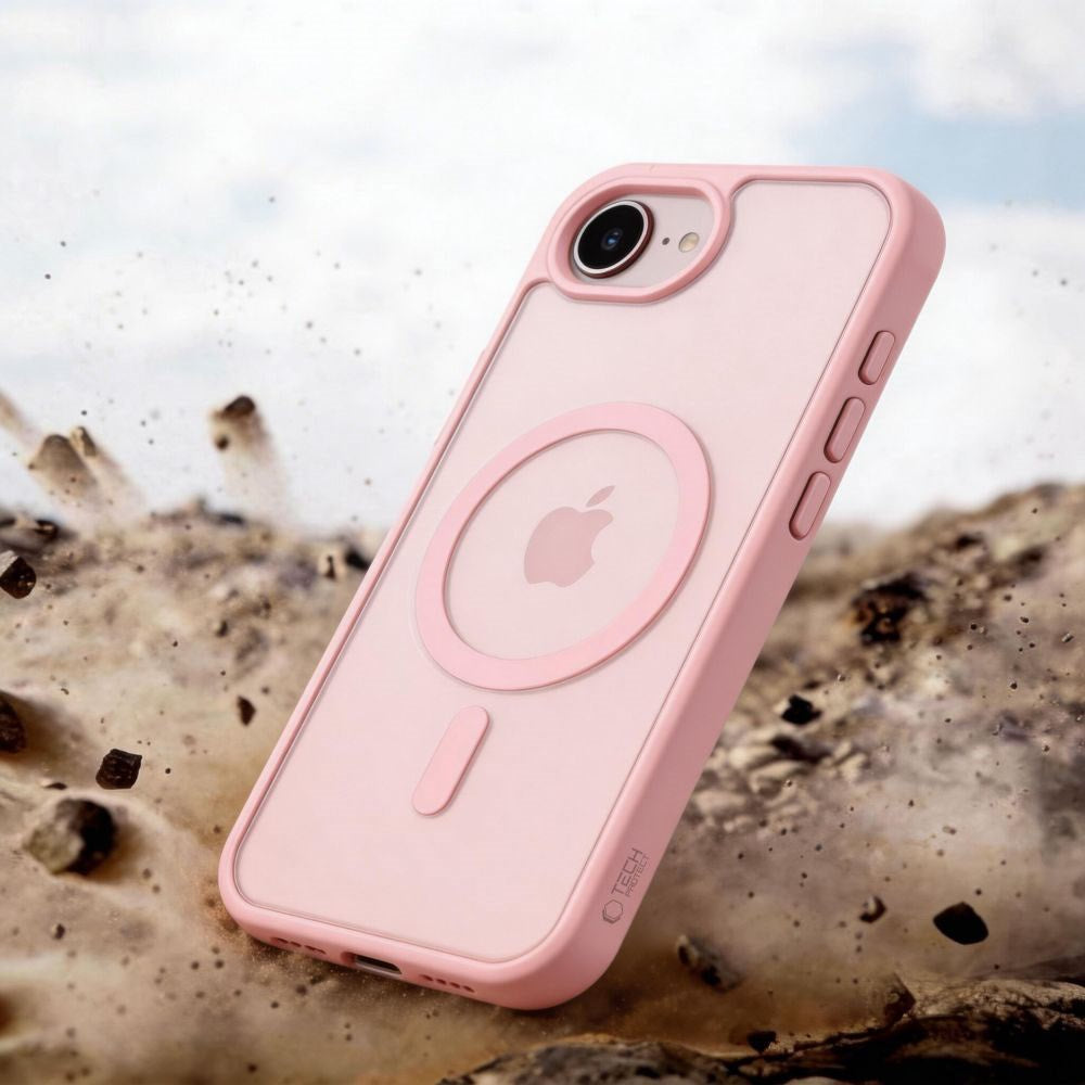 iPhone 17e / 16e Tech-Protect BasicMag Hybrid Deksel - MagSafe Kompatibel - Matt Rosa