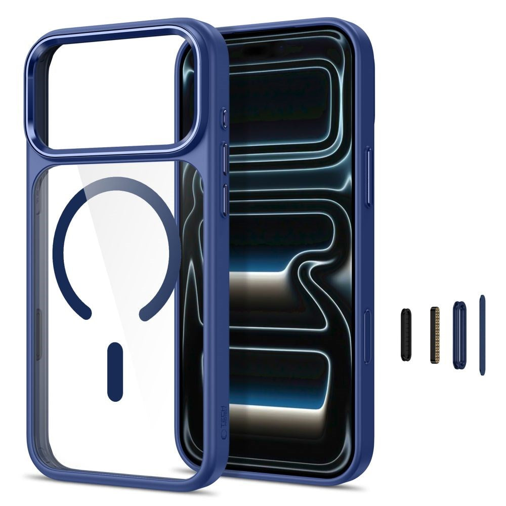 iPhone 18 Pro Max / 17 Pro Max Tech-Protect MagMat Deksel - MagSafe Kompatibel - Gjennomsiktig / Blå