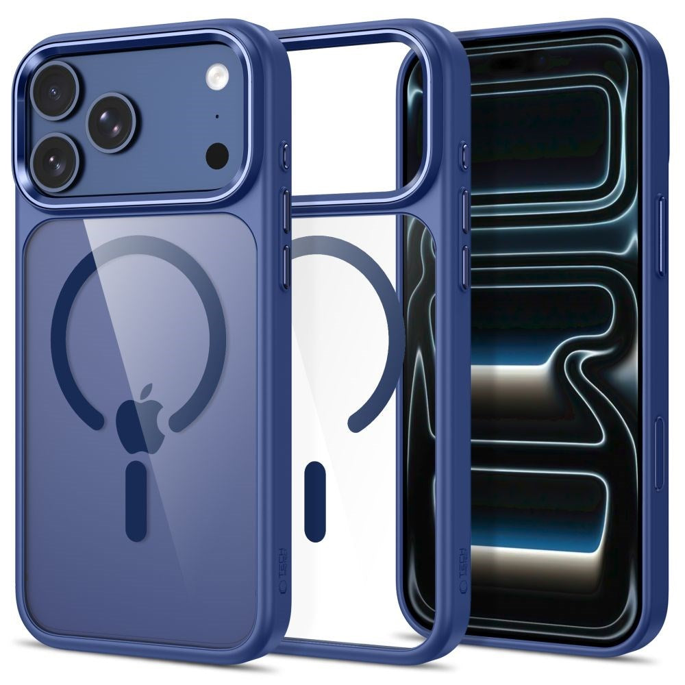iPhone 18 Pro Max / 17 Pro Max Tech-Protect MagMat Deksel - MagSafe Kompatibel - Gjennomsiktig / Blå