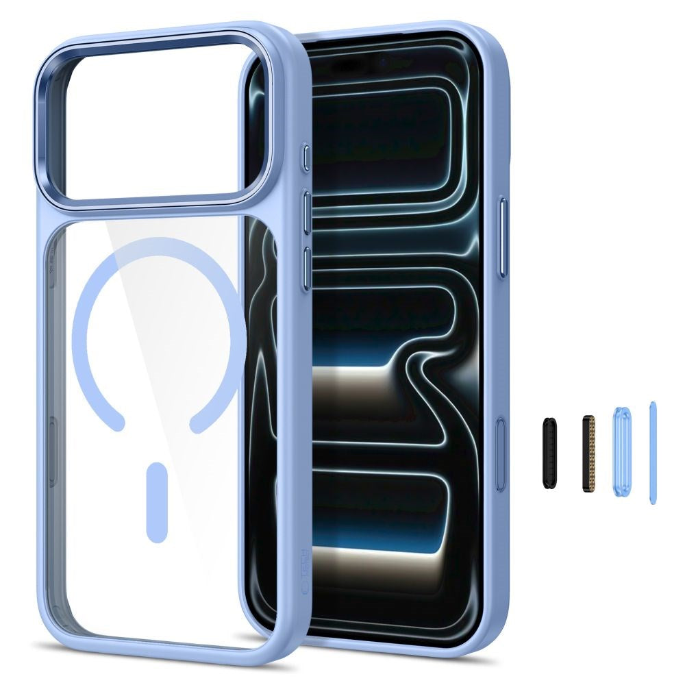 iPhone 18 Pro / 17 Pro Tech-Protect MagMat Deksel - MagSafe Kompatibel - Gjennomsiktig / Lyseblå