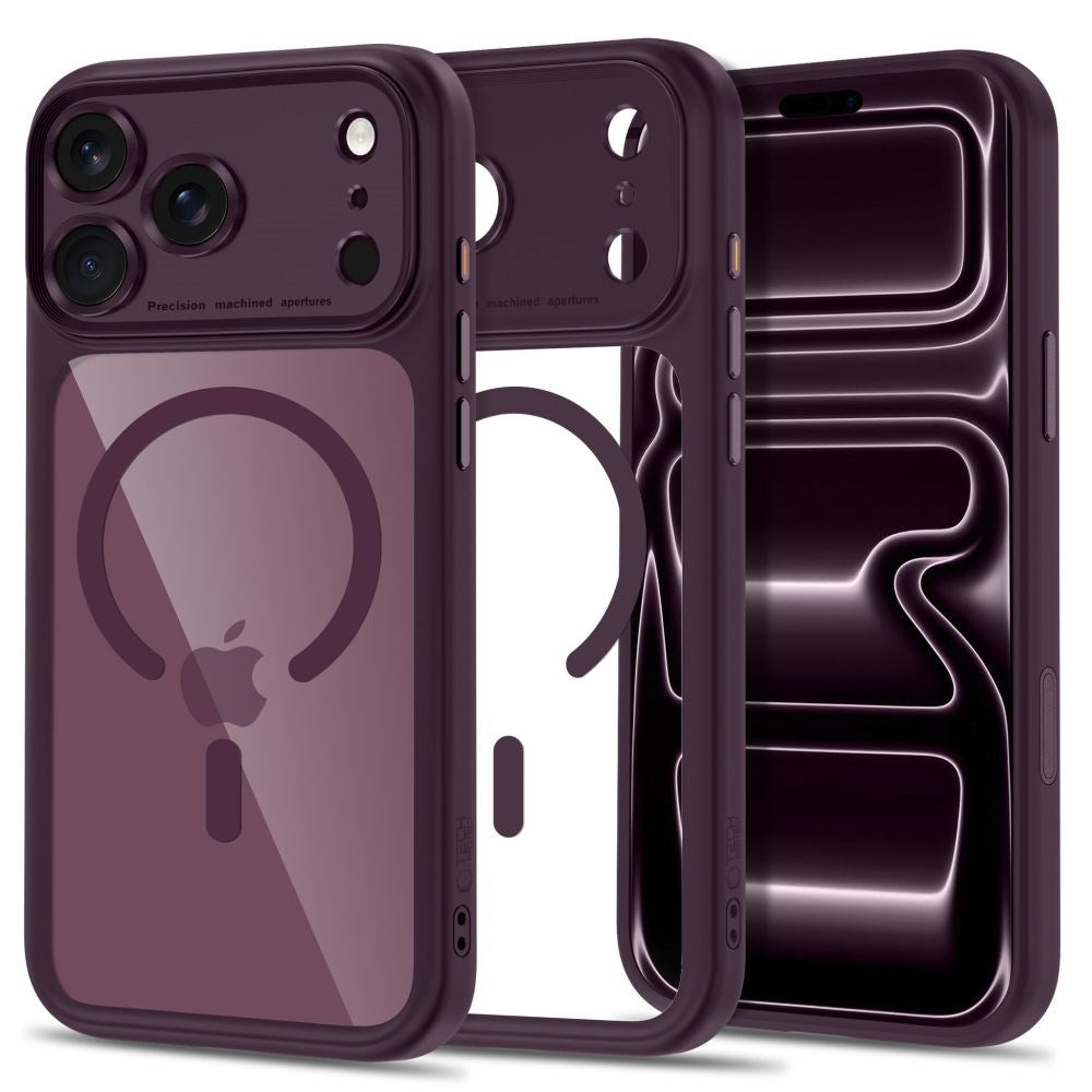 iPhone 18 Pro / 17 Pro Tech-Protect MagPeak Deksel - MagSafe Kompatibel - Rød / Gjennomsiktig