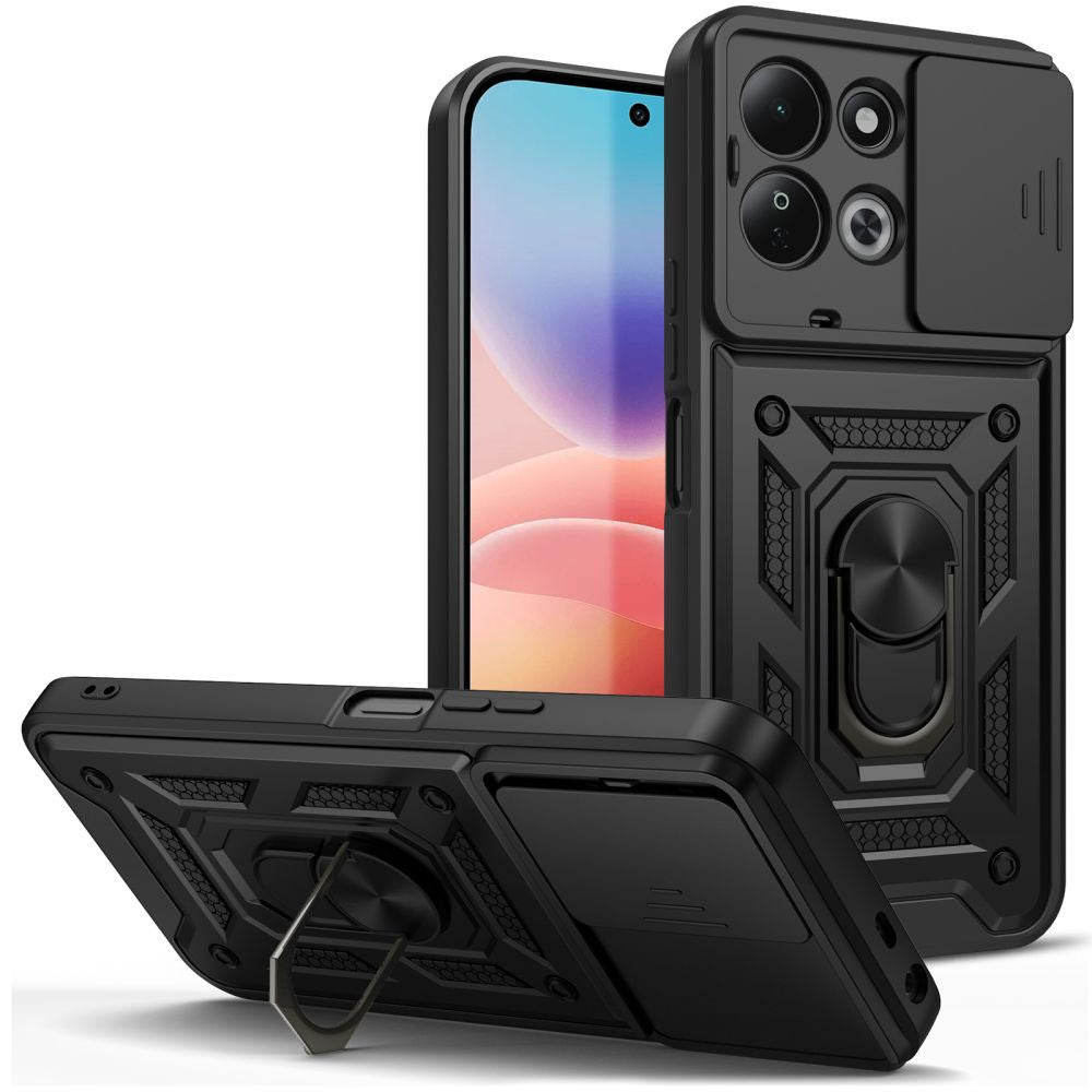 Xiaomi Redmi 17 (5G) / (4G) Tech-Protect Camshield Pro Deksel m. Kameradeksel & Støttefunksjon - Svart