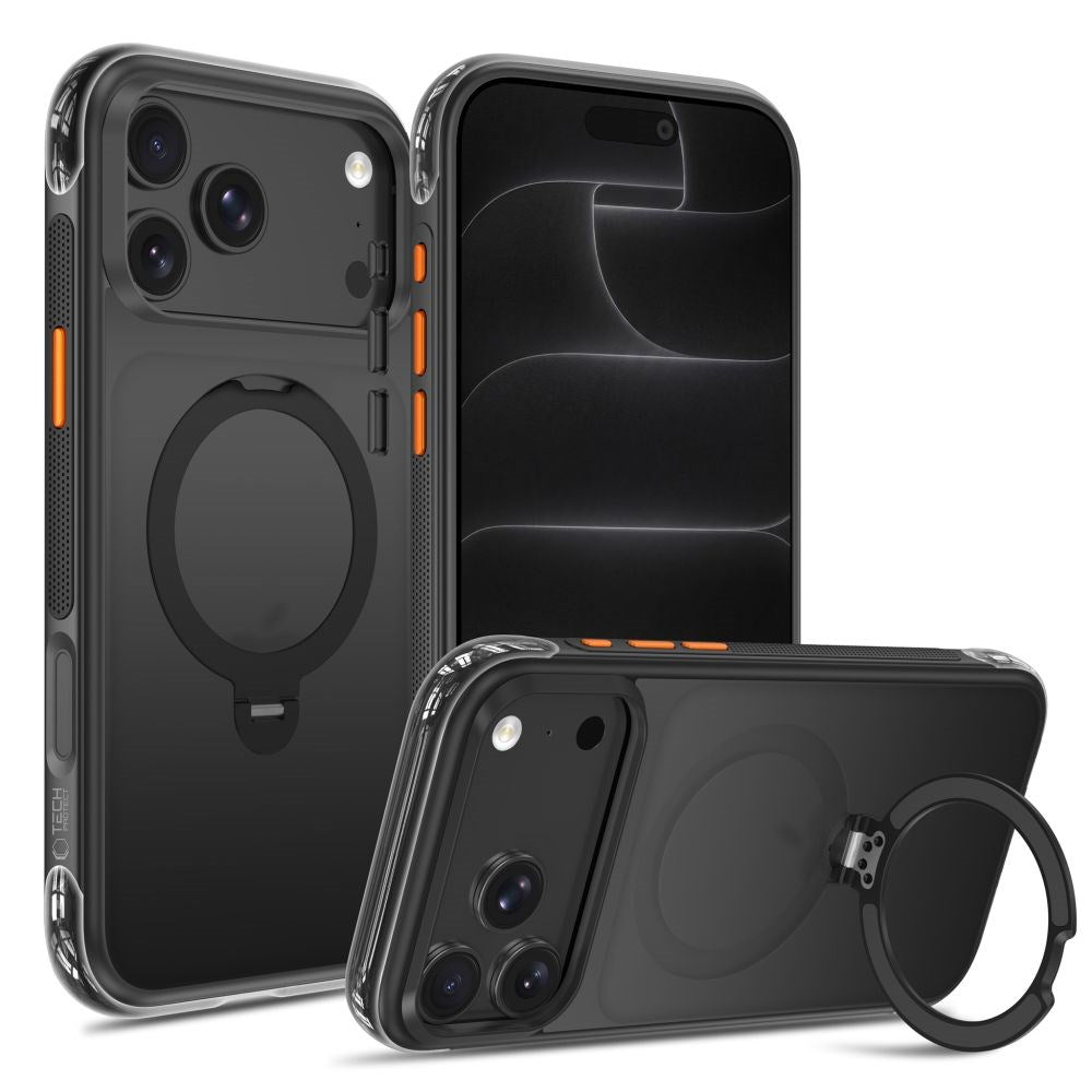 iPhone 18 Pro Max / 17 Pro Max Tech-Protect MagAir Stand Deksel med Kickstand - MagSafe Kompatibel - Matt Svart