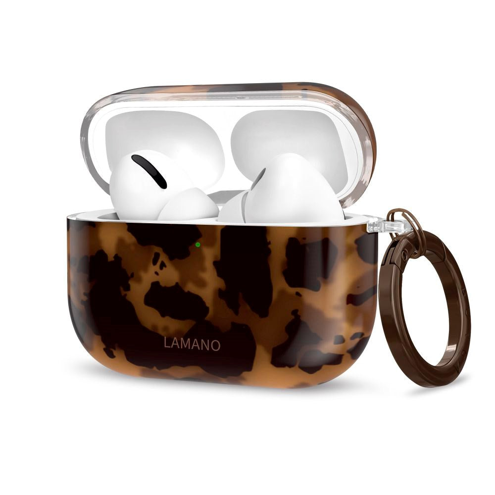 Apple AirPods Pro (1. & 2. gen.) Tech-Protect Lamano Deksel m. Nøkkelring - Panther