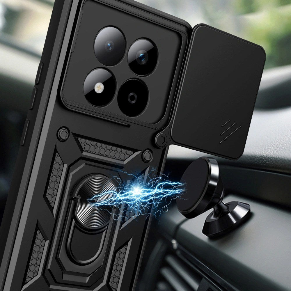 Xiaomi Redmi Note 15 Pro Tech-Protect Camshield Deksel med Magnetisk Ring & Stativfunksjon - Svart