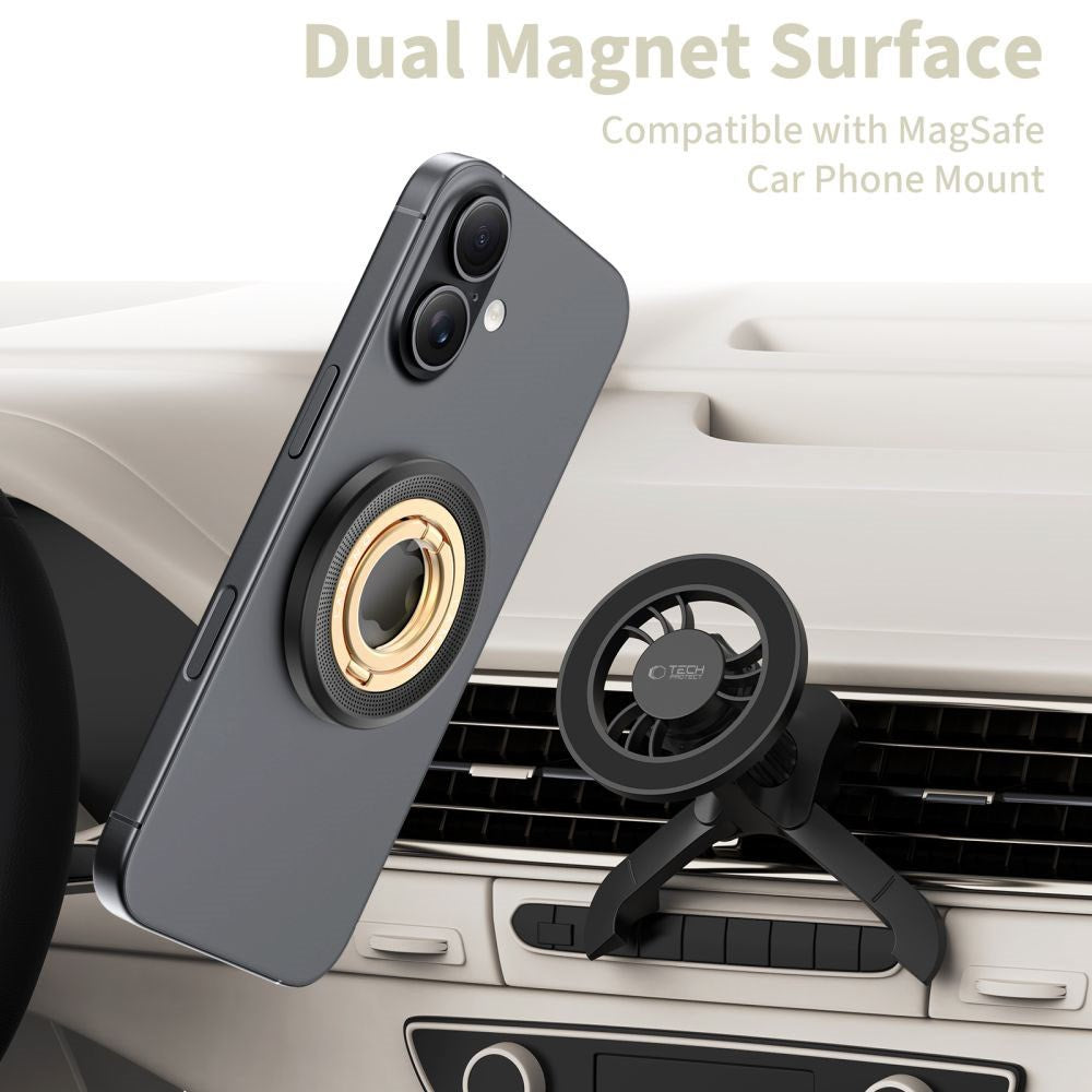 Tech-Protect Lamano Magnetisk Mobil Ring - MagSafe Kompatibel - Svart / Gull